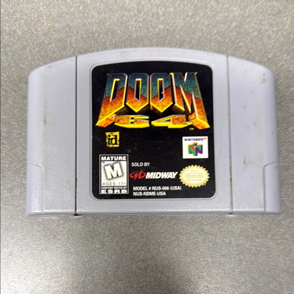 Doom 64 Video Game Cartridge for Nintendo 64 Vintage